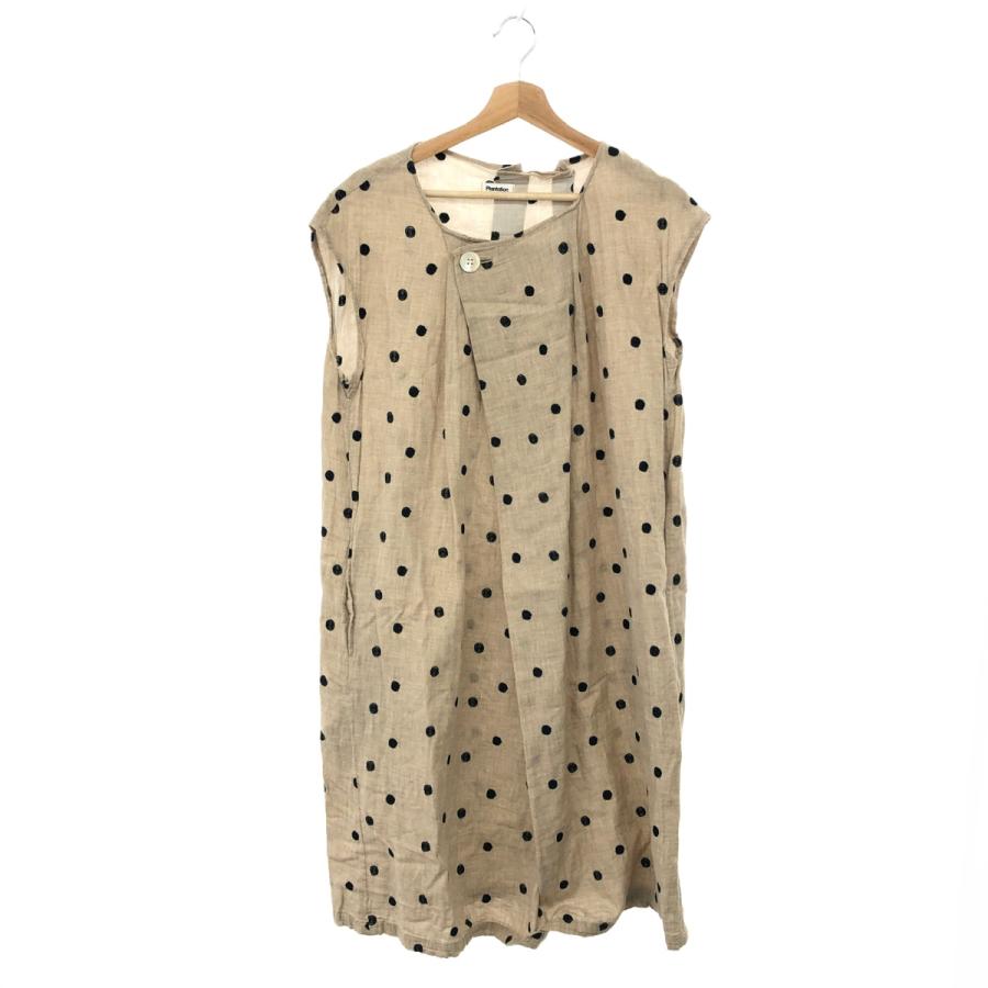 PLANTATION プランテーション 釦デザイン刺繍ドットワンピース Mサイズ  