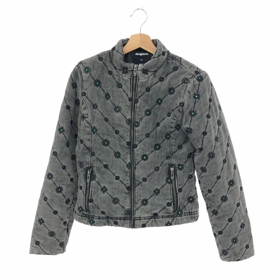 Desigual デシグアル 中綿ジャケット サイズ38 グレー ポリエステル 