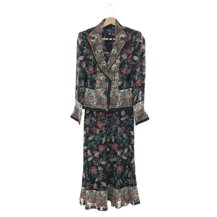 ignes イネス セットアップ 38 ブラック シルク100％ レディース  