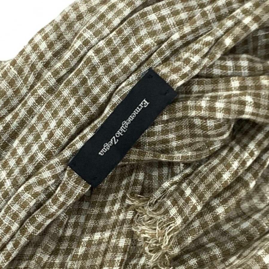 Ermenegildo Zegna エルメネジルドゼニア ストール 良好 カーキ Ermenegildo Zegna エルメネジルドゼニア ストール 良好 カーキ