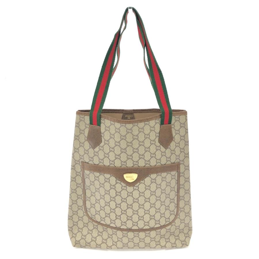 GUCCI PLUS グッチプラス シェリーライン トートバッグ ベージュ PVC 