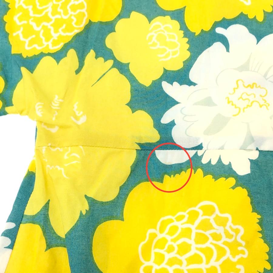 marimekko マリメッコ 半袖チュニック サイズ:34 グリーン/イエロー 