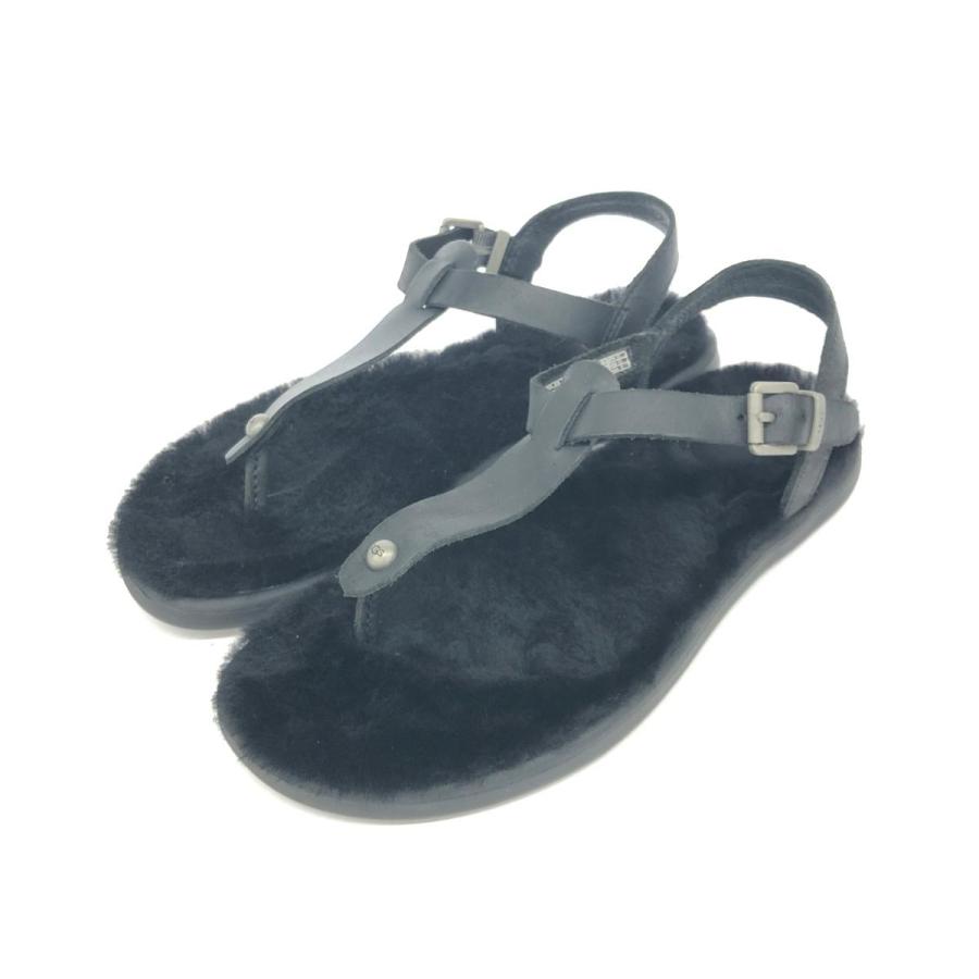 UGG アグ サンダル 24 1010097 ブラック レザー ファー