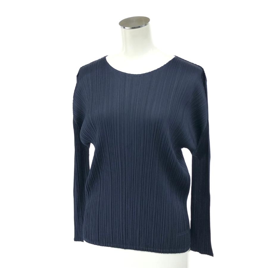 プリーツプリーズ PLEATS PLEASE 長袖カットソーネイビー