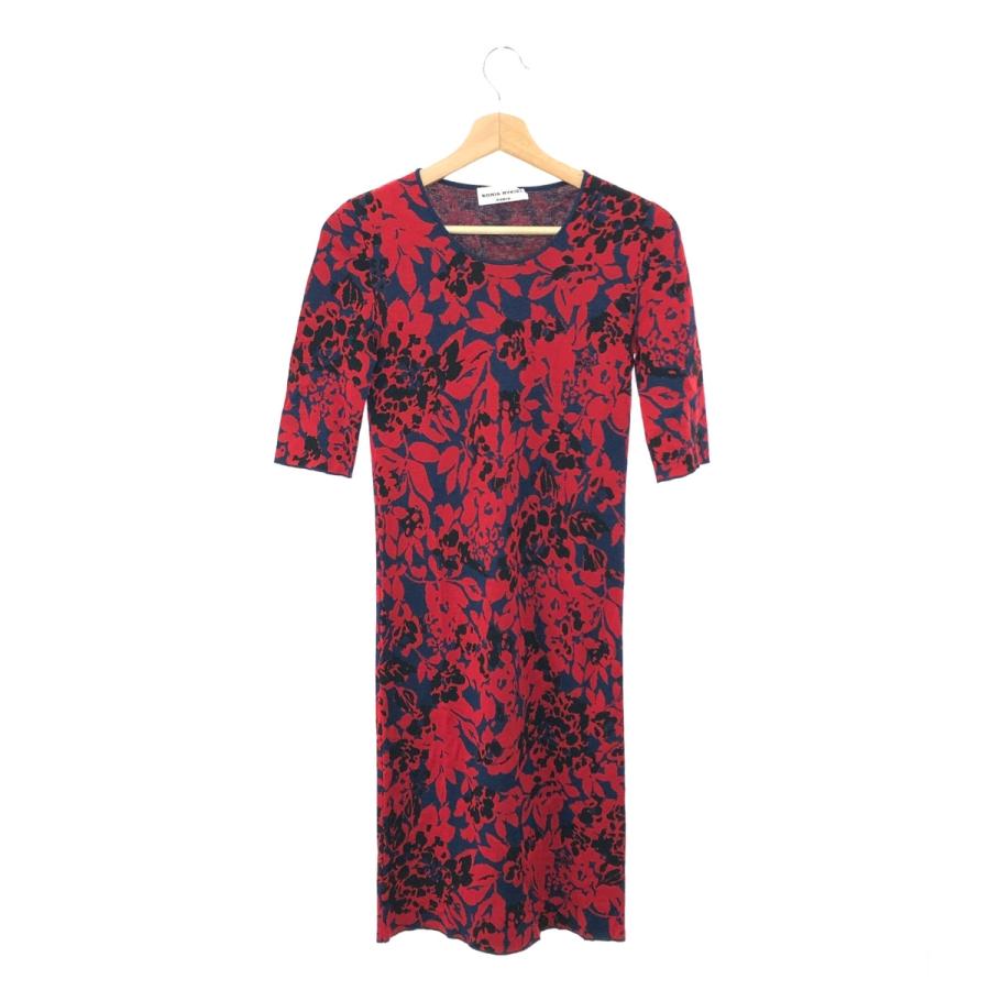 SONIA RYKIEL ソニアリキエル ニットワンピース 良好 サイズ:XS レッド  
