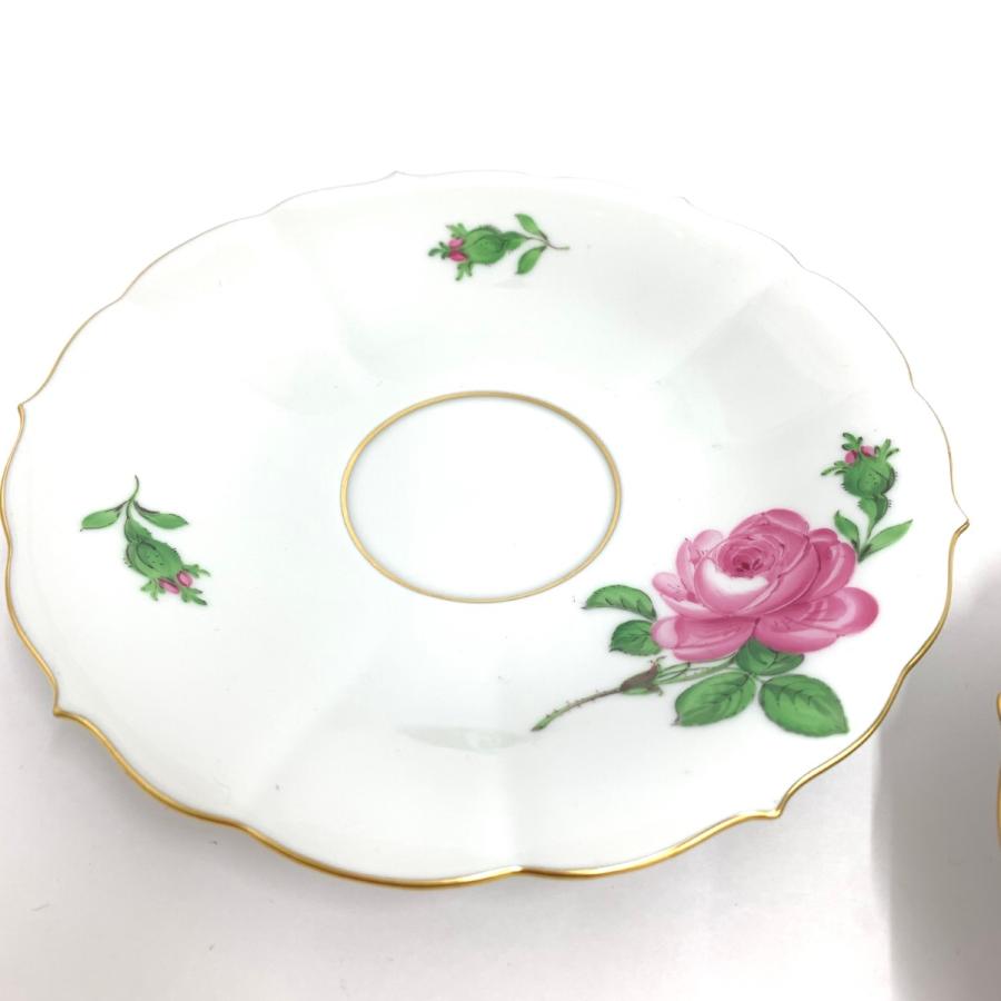 Meissen マイセン ピンクローズ カップ&ソーサー 2客セット Meissen マイセン ピンクローズ カップ&ソーサー 2客セット