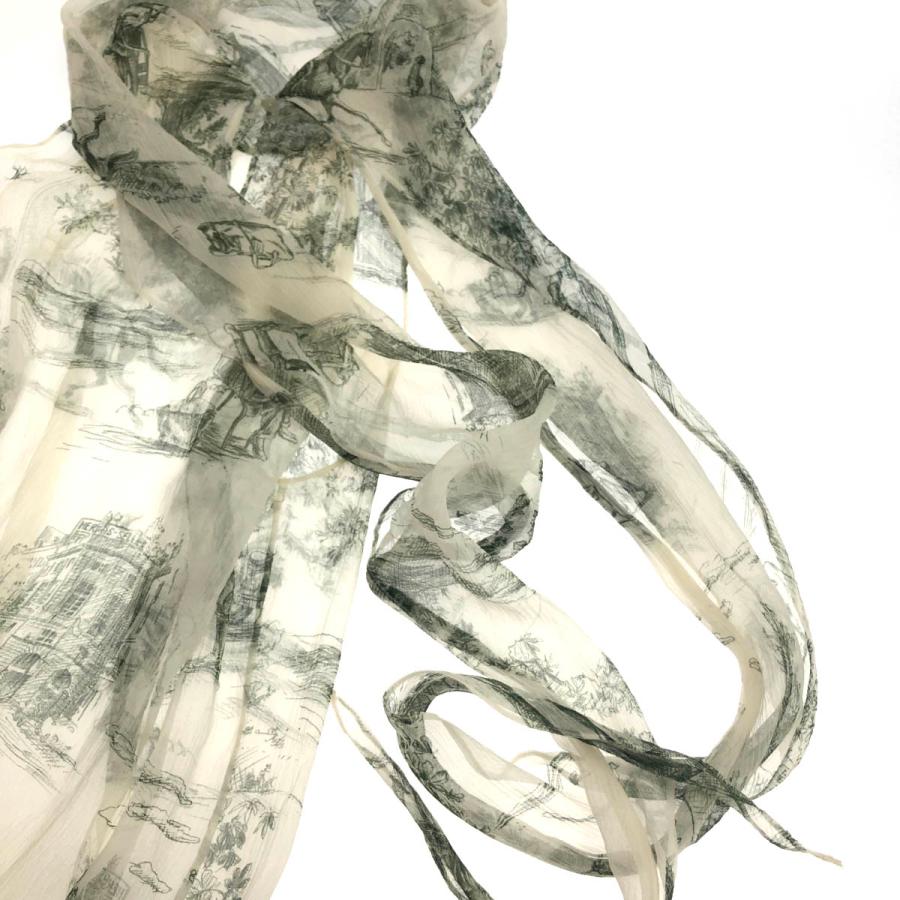 HERMES エルメス シアーブラウス サイズ:36 ホワイト/カーキ シルク 