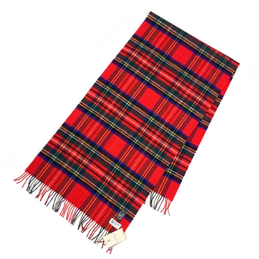 Johnstons of Elgin カシミヤ100% マフラーレッド