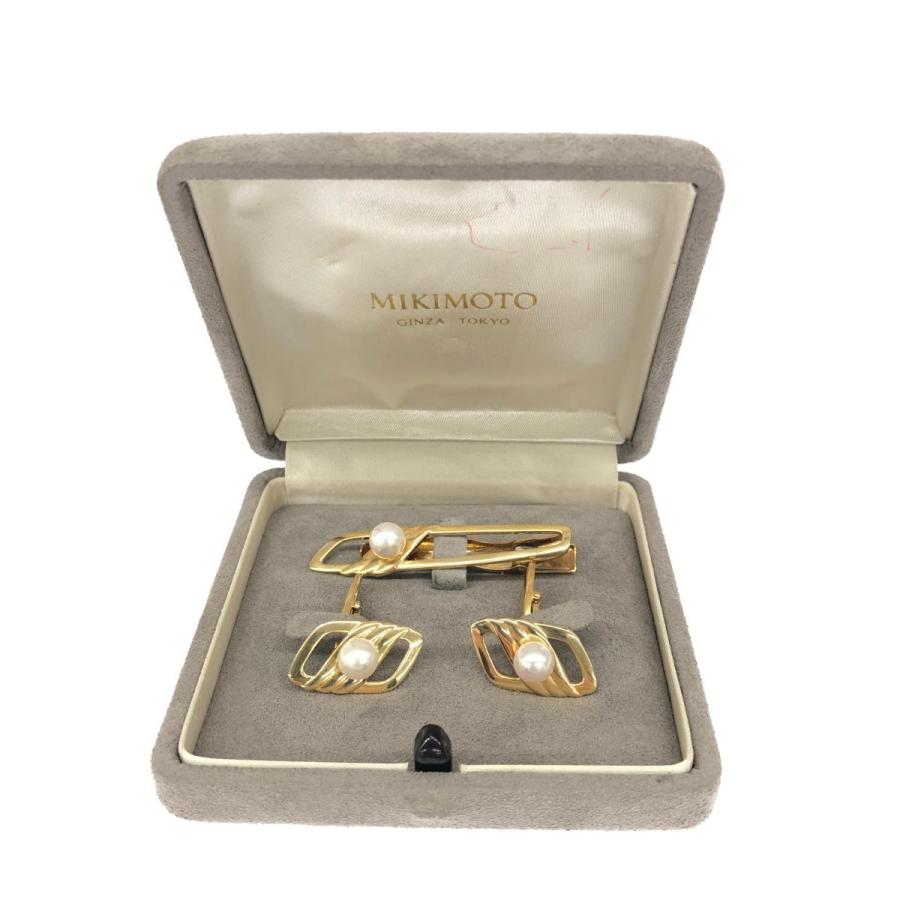 MIKIMOTO ミキモト タイピン&カフスセット ゴールドカラー MIKIMOTO ミキモト タイピン&カフスセット ゴールドカラー