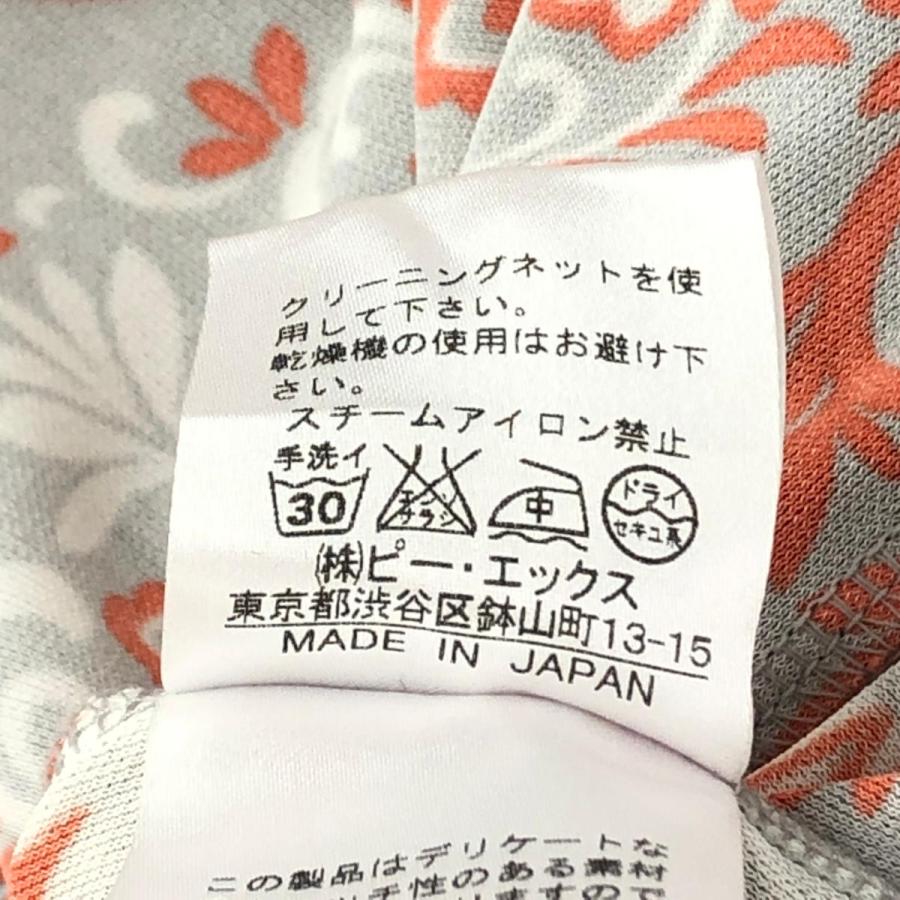TABASA タバサ 七分袖ワンピース サイズ:32 グレー/オレンジ TABASA タバサ 七分袖ワンピース サイズ:32 グレー/オレンジ