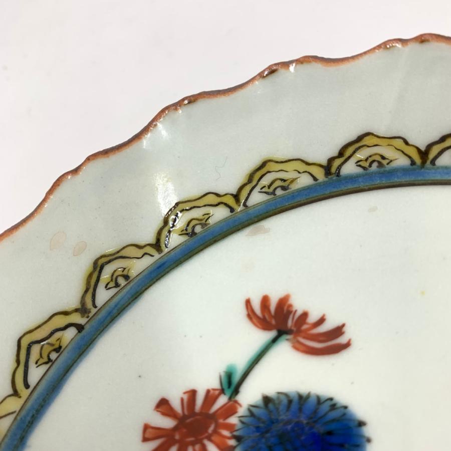 九谷焼 二重角福 古九谷意 輪花皿 5客揃 共箱 陶磁器 色絵花鳥図 九谷焼 二重角福 古九谷意 輪花皿 5客揃 共箱 陶磁器 色絵花鳥図
