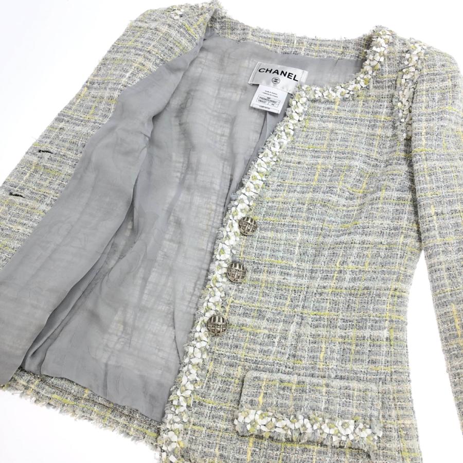 CHANEL シャネル スカートスーツ 良好 サイズ:34 ライトグレー CHANEL シャネル スカートスーツ 良好 サイズ:34 ライトグレー
