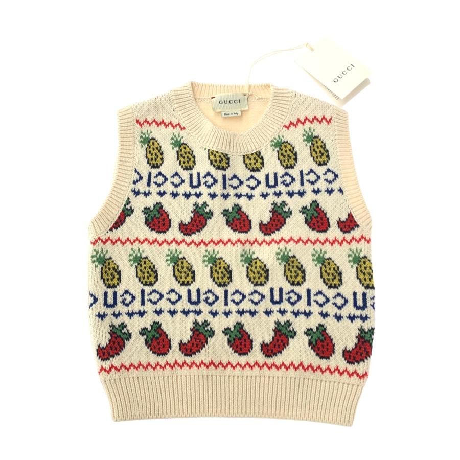 GUCCI グッチ 2019AW フルーツ柄ニットベスト 未使用品 サイズ:4 GUCCI グッチ 2019AW フルーツ柄ニットベスト 未使用品 サイズ:4