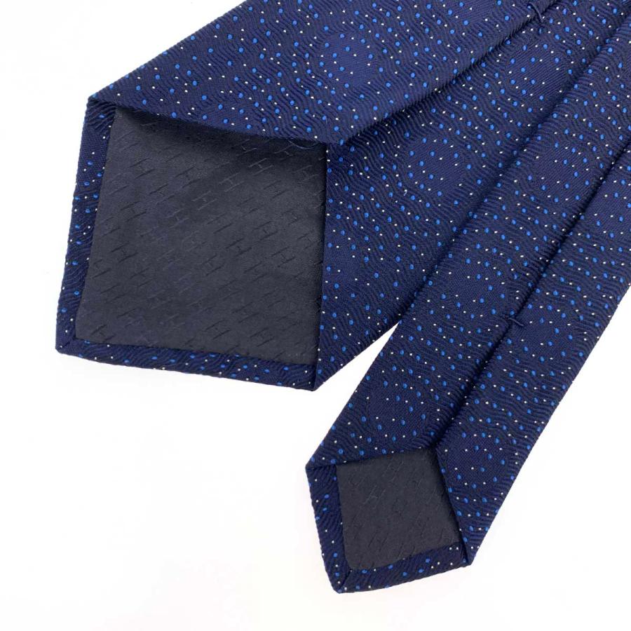 HERMES エルメス ネクタイ 美品 ネイビー シルク100% ドット HERMES エルメス ネクタイ 美品 ネイビー シルク100% ドット