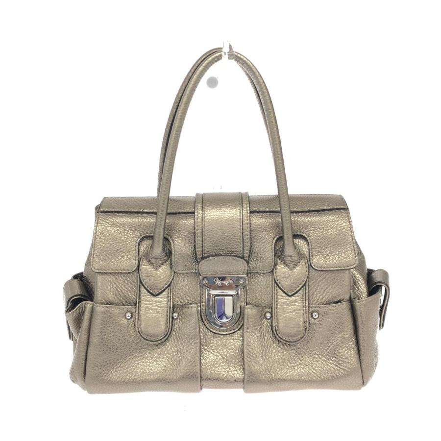 銀座かねまつ ギンザカネマツ トートバッグ シャンパンゴールド レザー  