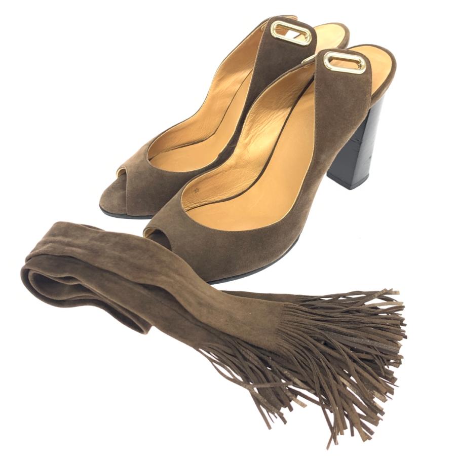 HERMES ブラウン レザー サンダル 36