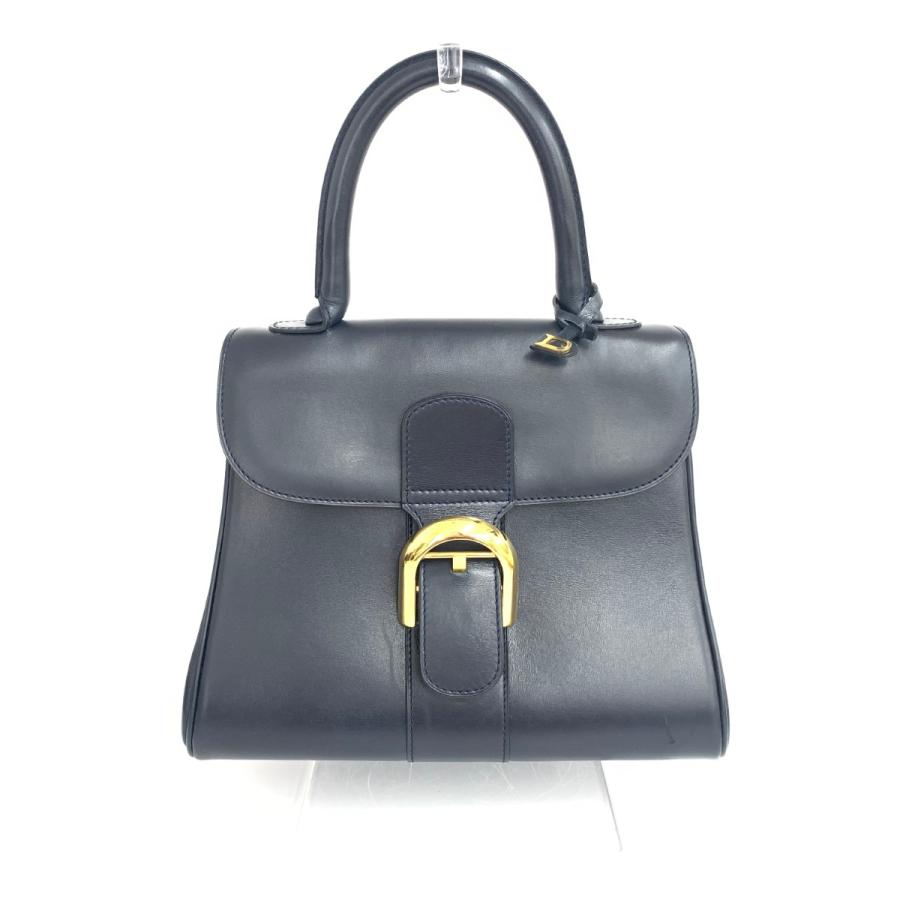 DELVAUX デルボー ブリヨンPM ハンドバッグ ネイビー レザー DELVAUX デルボー ブリヨンPM ハンドバッグ ネイビー レザー