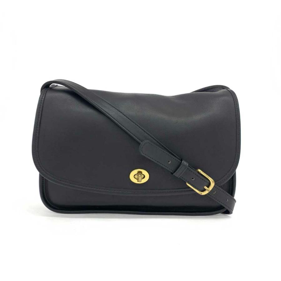 美品 オールドコーチ シティ ショルダーバッグ グラブタンレザー ブラック