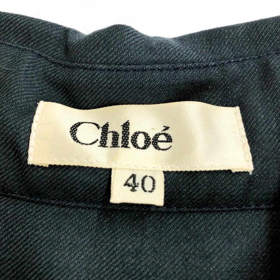 Chloe クロエ 長袖シャツ サイズ:40 グリーン ウールシルク Chloe クロエ 長袖シャツ サイズ:40 グリーン ウールシルク