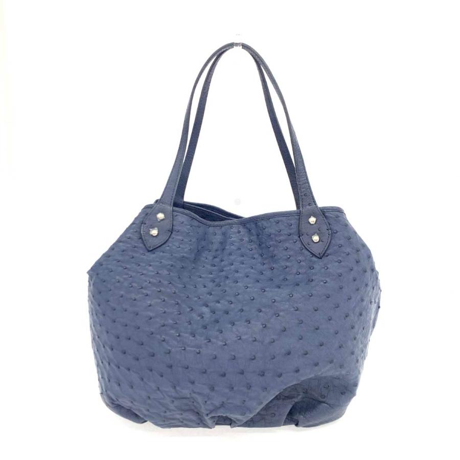 OSTRICH オーストリッチ トートバッグ 美品 ブルー レザー フル 