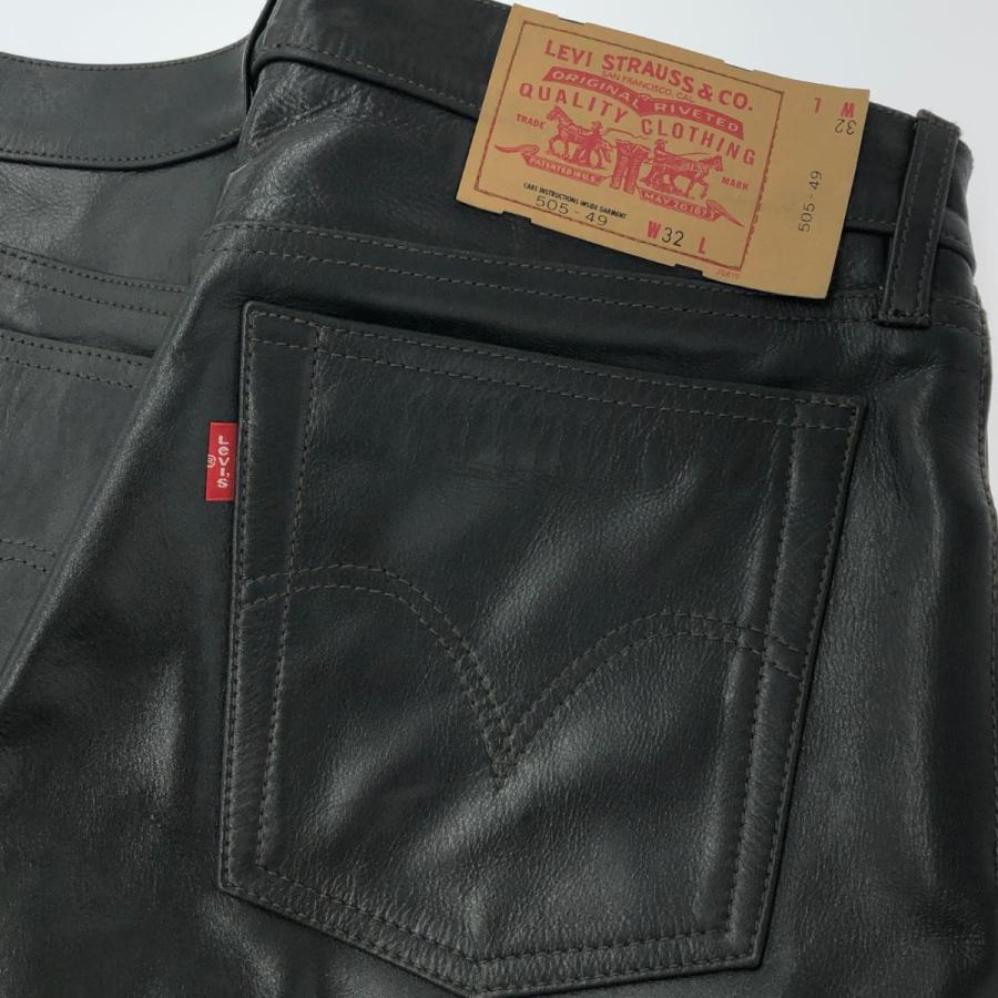 LEVI`S リーバイス レザーパンツ サイズ:W32 ブラック 牛革 LEVI`S リーバイス レザーパンツ サイズ:W32 ブラック 牛革