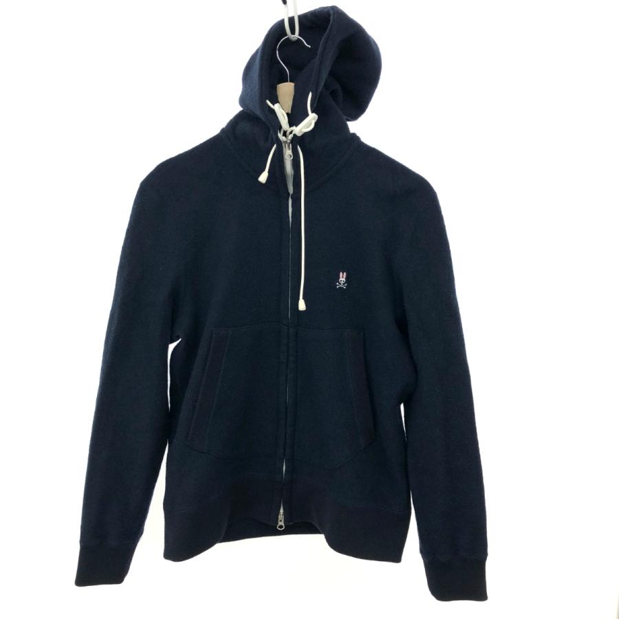 PSYCHO BUNNY サイコバニー ジップアップ パーカー サイズ:L ネイビー  