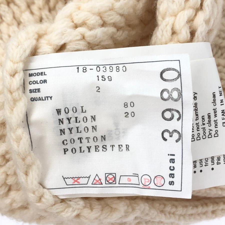 Sacai サカイ MA-1切替長袖ニット サイズ:2 18-03980 ホワイト Sacai サカイ MA-1切替長袖ニット サイズ:2 18-03980 ホワイト