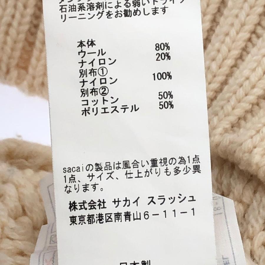 Sacai サカイ MA-1切替長袖ニット サイズ:2 18-03980 ホワイト Sacai サカイ MA-1切替長袖ニット サイズ:2 18-03980 ホワイト