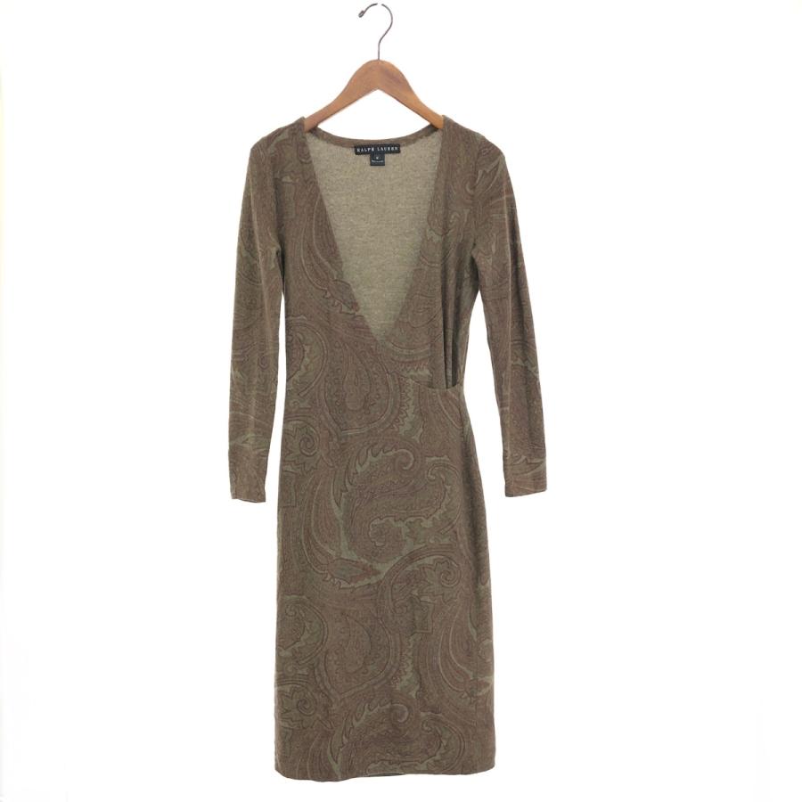 RALPH LAUREN ラルフローレン ニットワンピース サイズ:M ブラウン  
