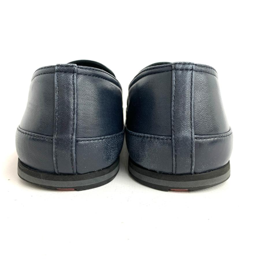 PRADA プラダ スリッポン スニーカー 6 ネイビー レザー メンズ PRADA プラダ スリッポン スニーカー 6 ネイビー レザー メンズ