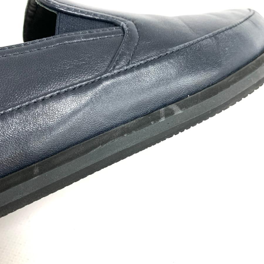 PRADA プラダ スリッポン スニーカー 6 ネイビー レザー メンズ PRADA プラダ スリッポン スニーカー 6 ネイビー レザー メンズ