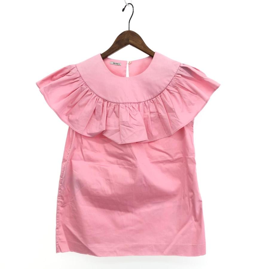 miumiu トップス miumiu サテンリボントップス 38 miumiu サテン