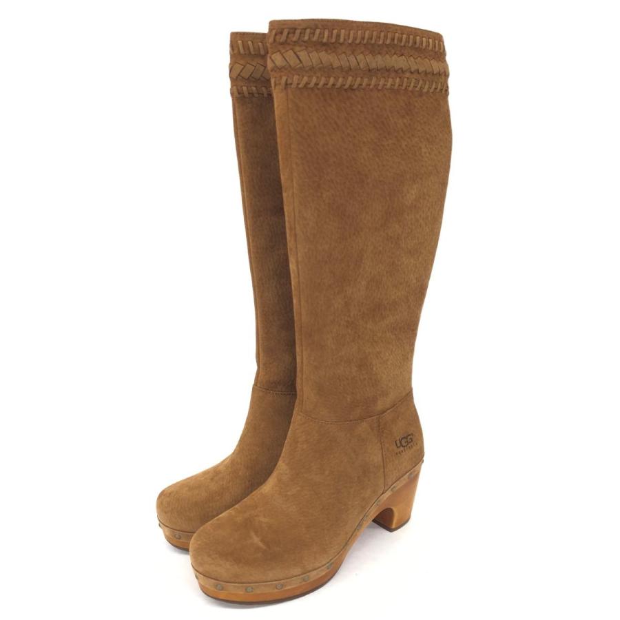 UGG アグ ロングブーツ 良好 23 ベージュ ウッドソール