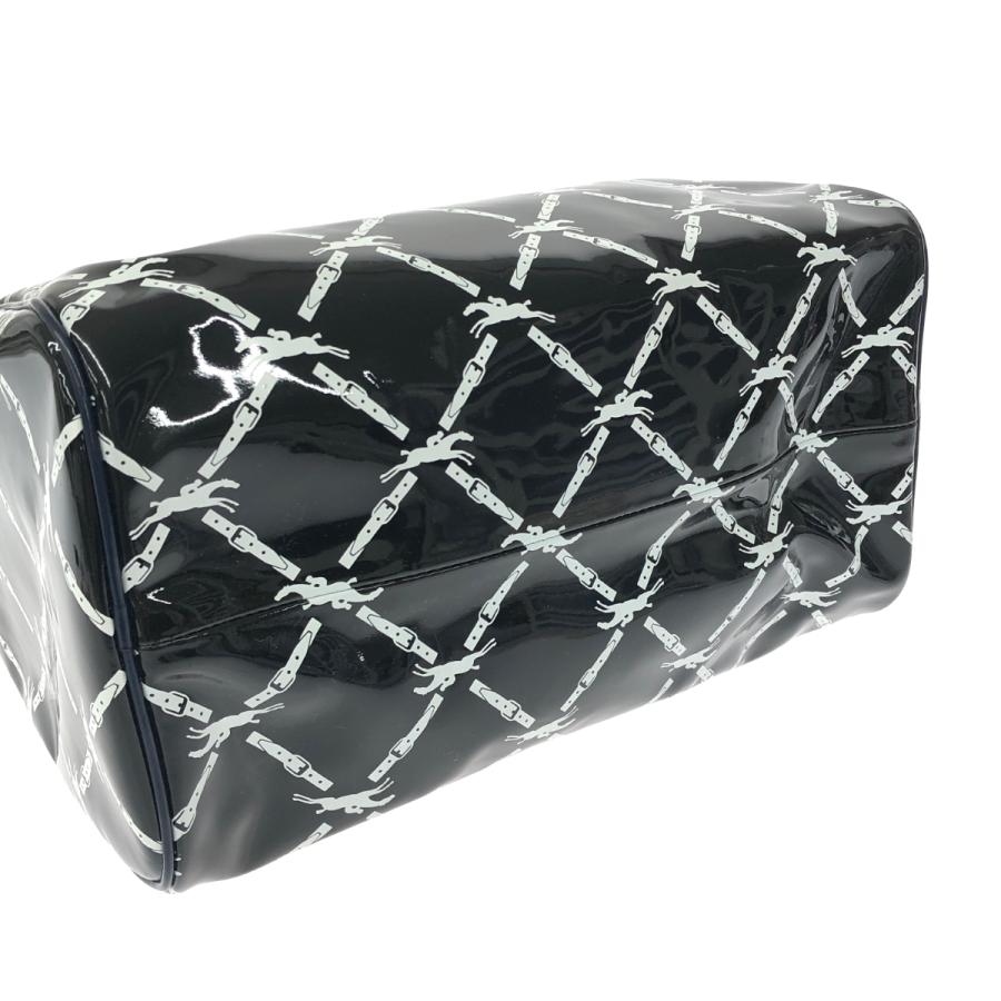 LONGCHAMP ロンシャン ボストンバッグ 良好 ブラック 総柄