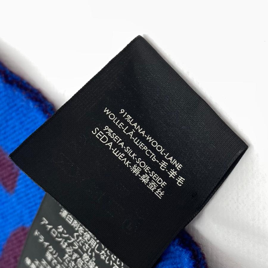 1257 GUCCIマフラーGGパターン　ユニセックス　ブルー　リバーシブル 1257 GUCCIマフラーGGパターン ユニセックス ブルー リバーシブル