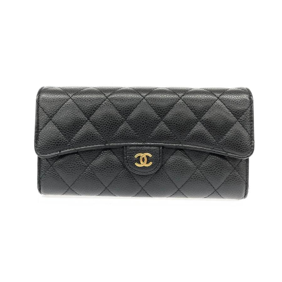 CHANEL シャネル マトラッセ 二つ折り 長財布 22630525 ブラック 
