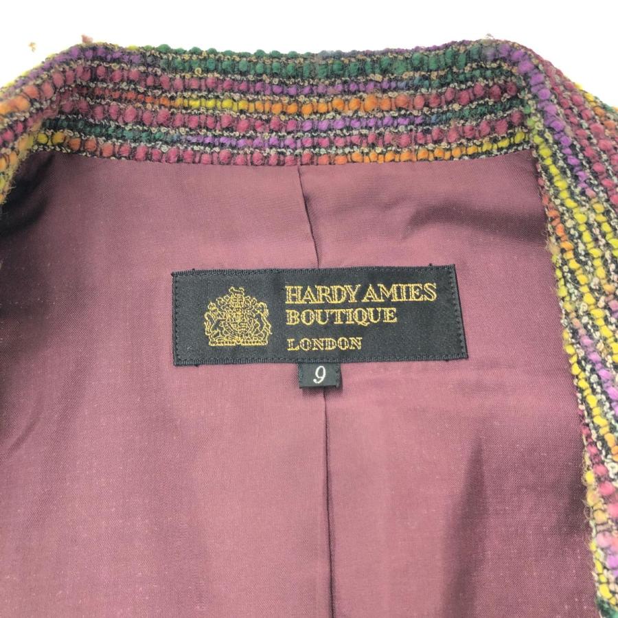 HARDY AMIES ハーディエイミス ツイード ジャケット サイズ:9 マルチ 