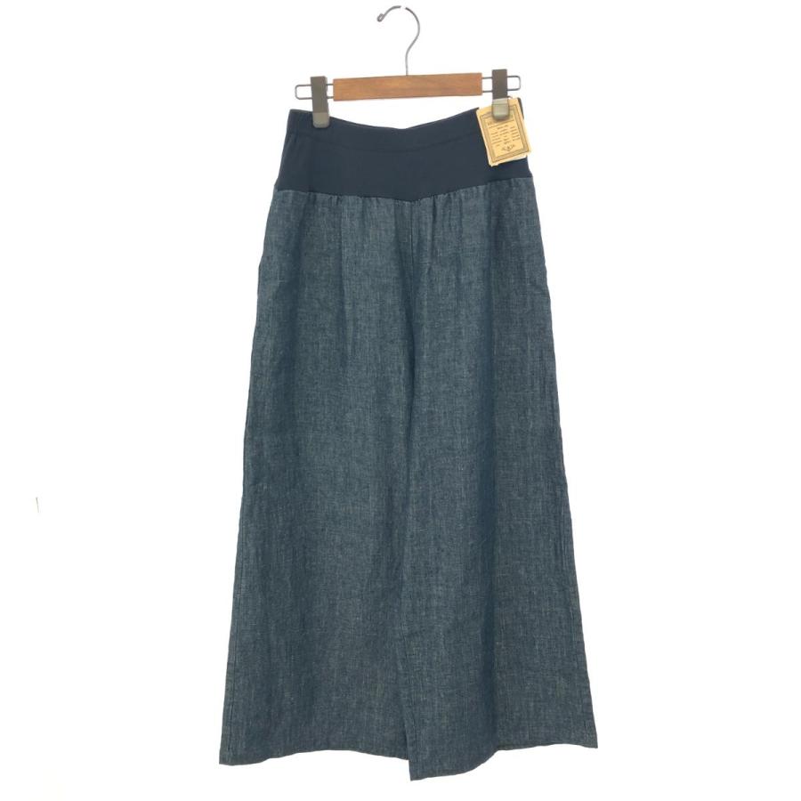 BEARDSLEY ビアズリー リネン100％ ウエストリブワイド パンツ 未使用  