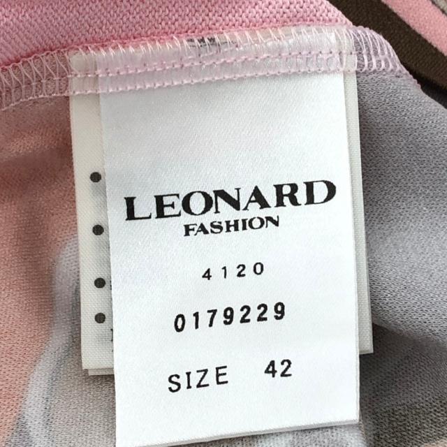 新品　レオナールの切り替えニットカットソー LEONARD レオナール 花柄 異素材切替ニット 半袖カットソー