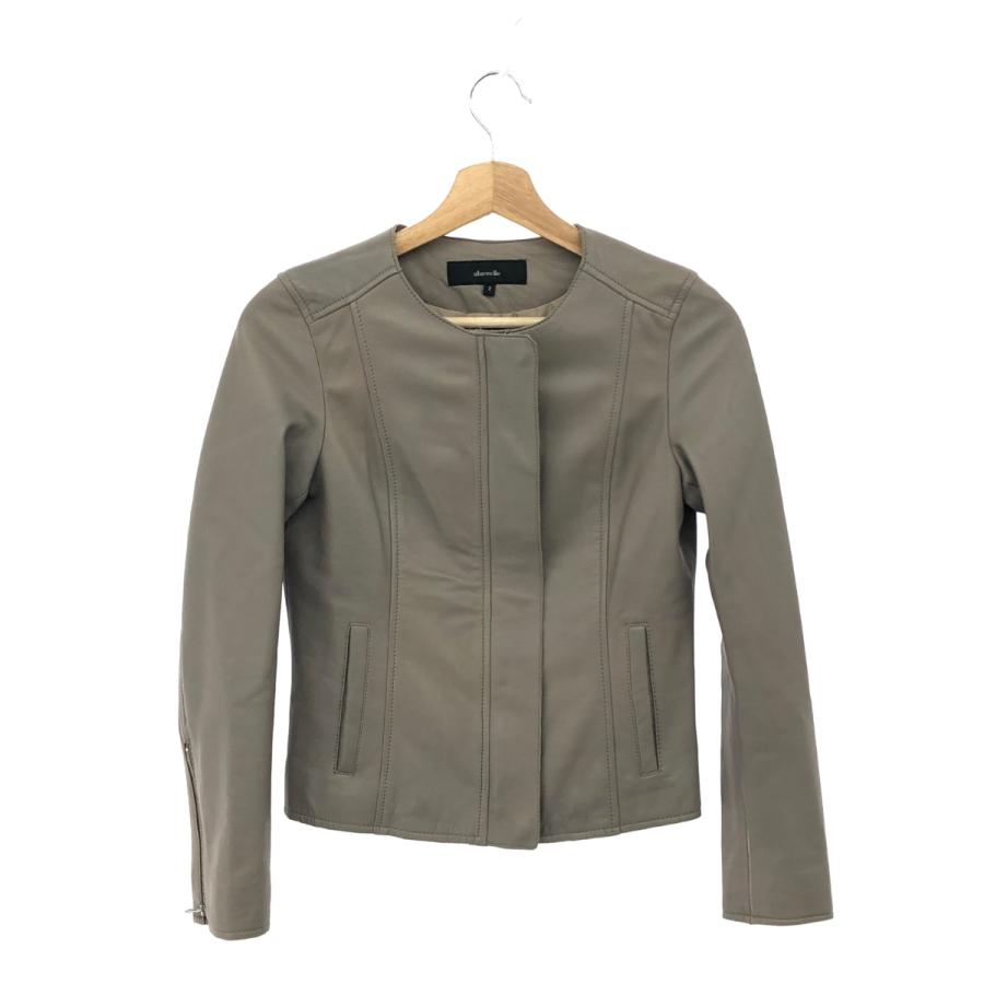 allureville アルアバイル ノーカラーシングルライダース レザー