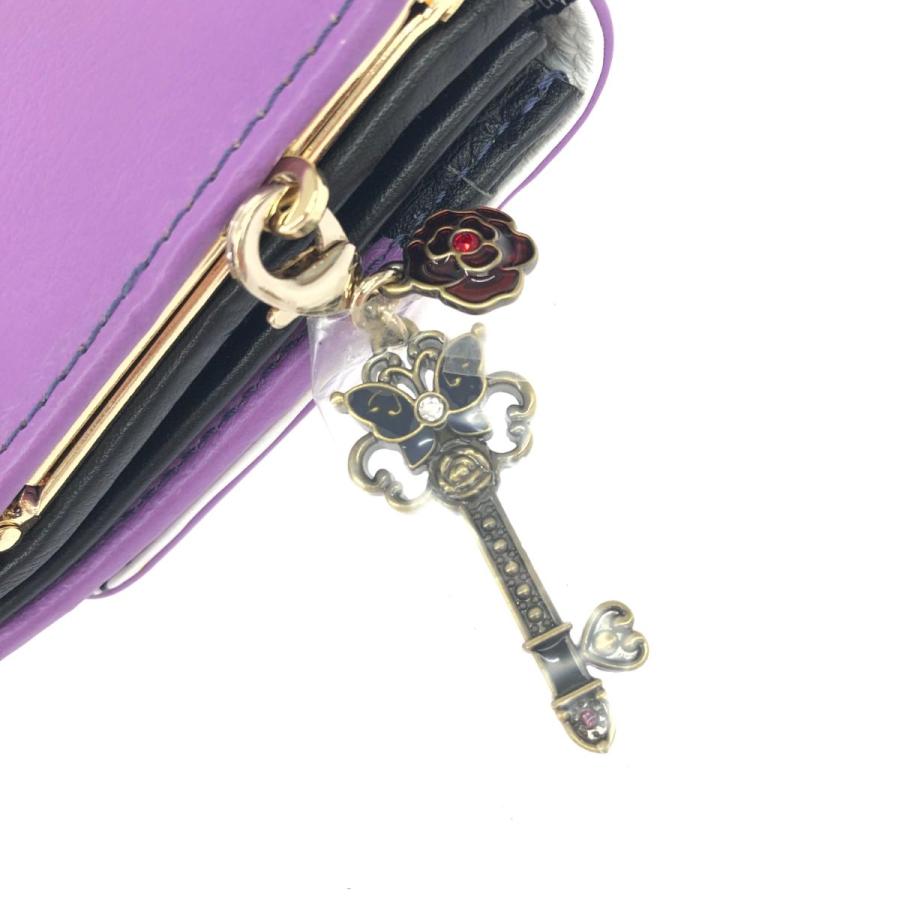 ANNA SUI アナスイ 二つ折り長財布 財布 新品同様 パープル レザー  