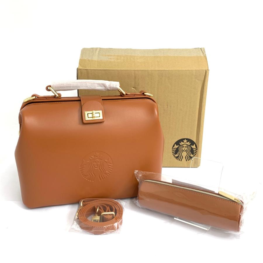 スターバックス　2wayレザーカフェバッグ　ペンケース付き スタバ マイカスタマーズジャーニーセット 2WAY レザーカフェバッグ