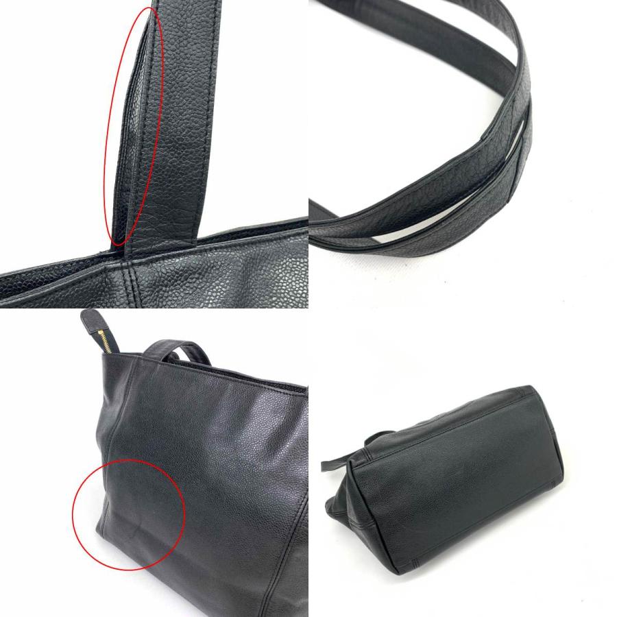 CHANEL シャネル トートバッグ 4641866 ブラック キャビアスキン デカ