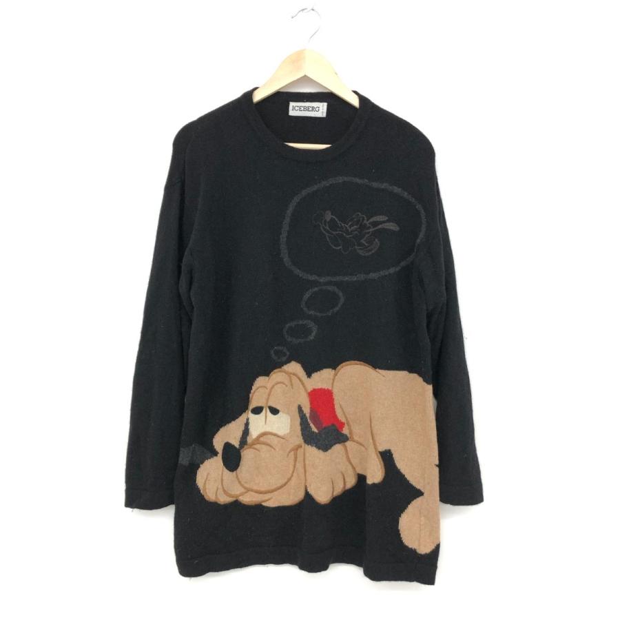 ICEBERG アイスバーグ 長袖ニット サイズ40/XS ブラック ウール ICEBERG アイスバーグ 長袖ニット サイズ40/XS ブラック ウール