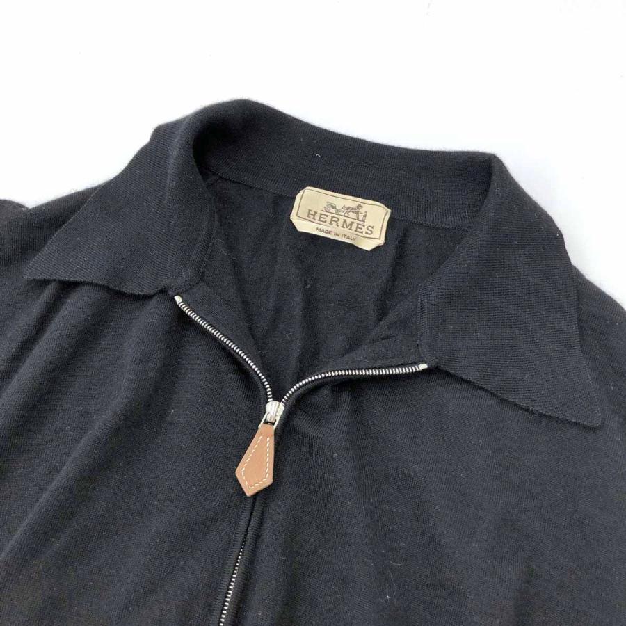 HERMES エルメス ハーフジップニット サイズM ブラック カシミヤ HERMES エルメス ハーフジップニット サイズM ブラック カシミヤ