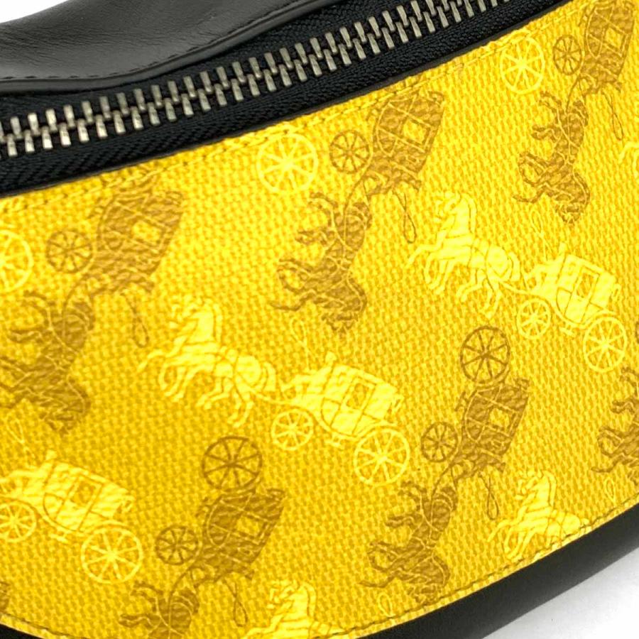 COACH コーチ ホースアンドキャリッジ ウォーレン ボディバッグ 未使用品 F83411 イエロー&times;ブラック PVC&times;レザー  レディース bag 鞄