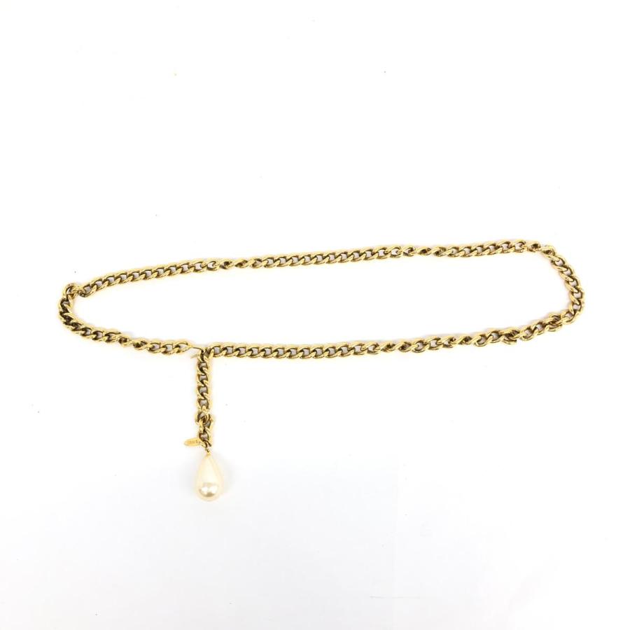 PINK HOUSE ピンクハウス ヴィンテージ チェーンベルト ゴールドカラー フェイクパール レディース ベルト バックル 服飾小物 1