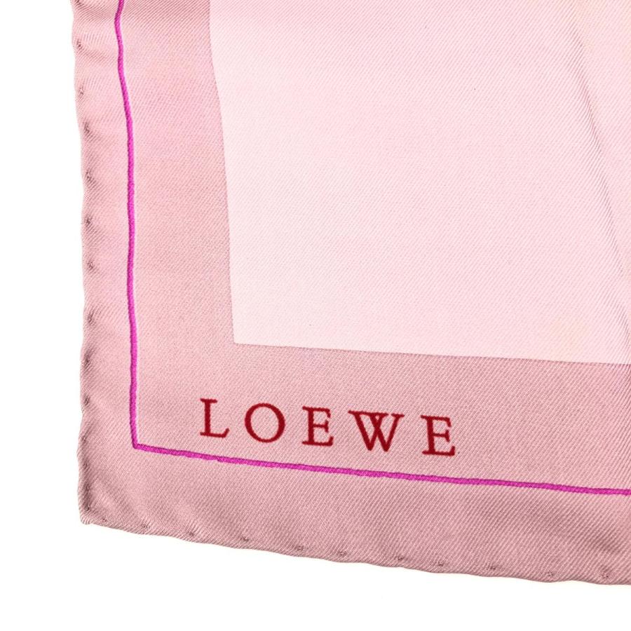LOEWE ロエベ  スカーフ 良好  ピンク シルク100％  レディース スカーフ カレ 絹 服飾小物 花柄｜tifana｜02