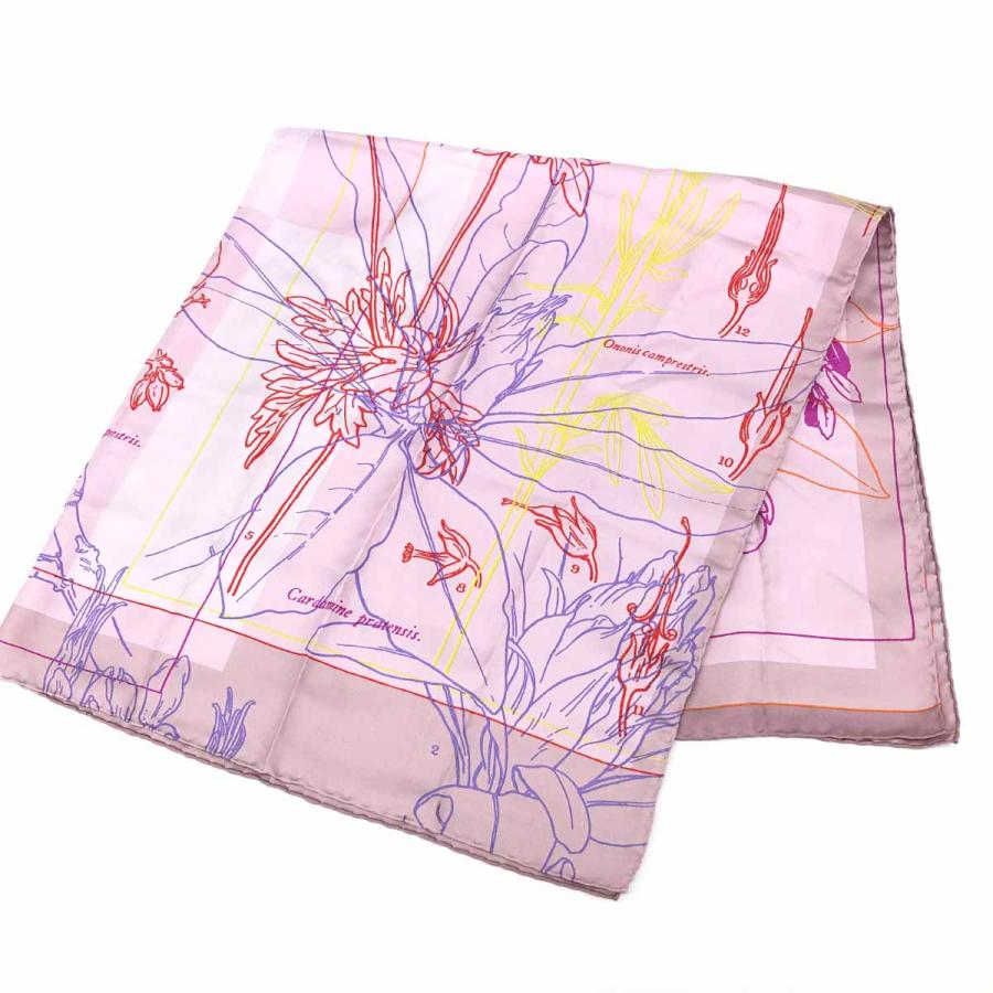 LOEWE ロエベ  スカーフ 良好  ピンク シルク100％  レディース スカーフ カレ 絹 服飾小物 花柄｜tifana｜03