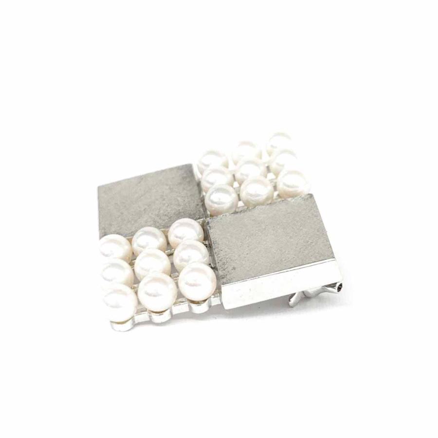 MIKIMOTO ミキモト SVブローチ 美品 シルバーカラー スクエア MIKIMOTO ミキモト SVブローチ 美品 シルバーカラー スクエア